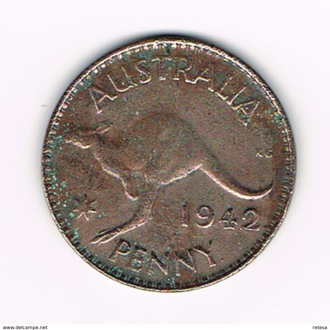 &-  AUSTRALIE  1 PENNY   KANGOEROE 1942  GEORGIUS VI - Penny