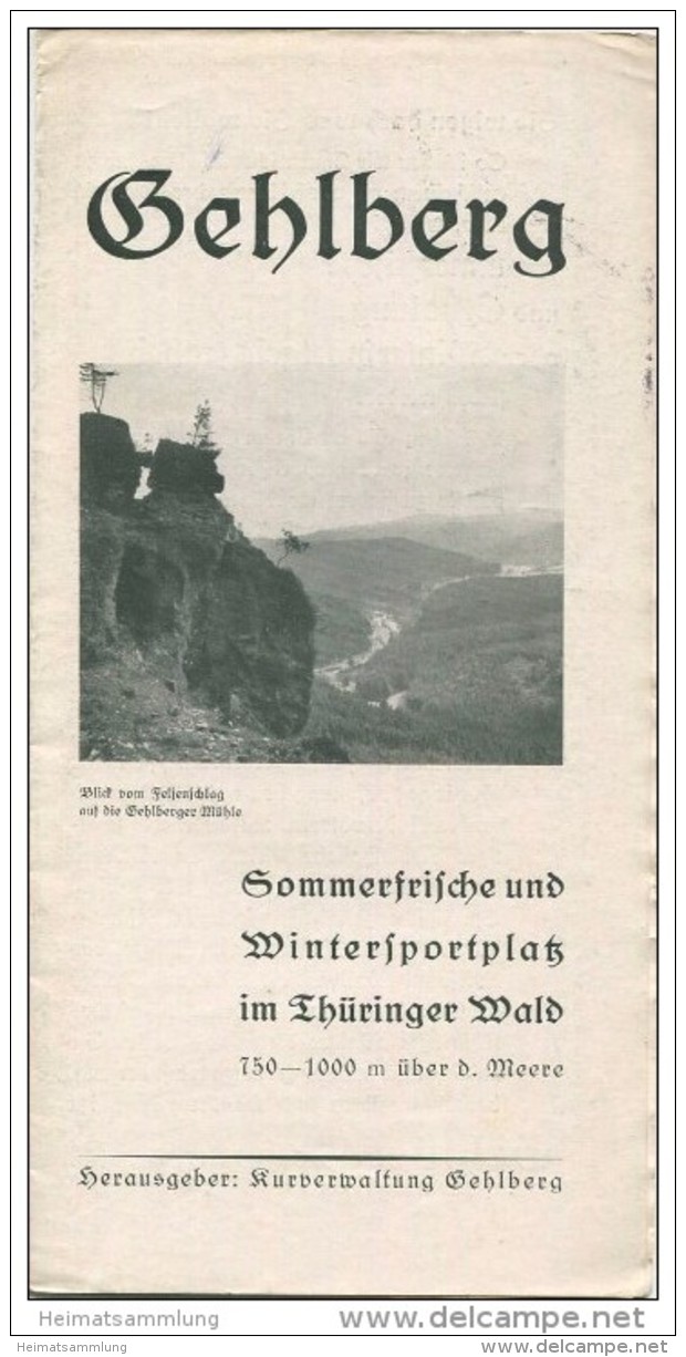 Gehlberg 1937 - Faltblatt Mit 6 Abbildungen - Beiliegend Wohnungsnachweis - Reiseprospekte