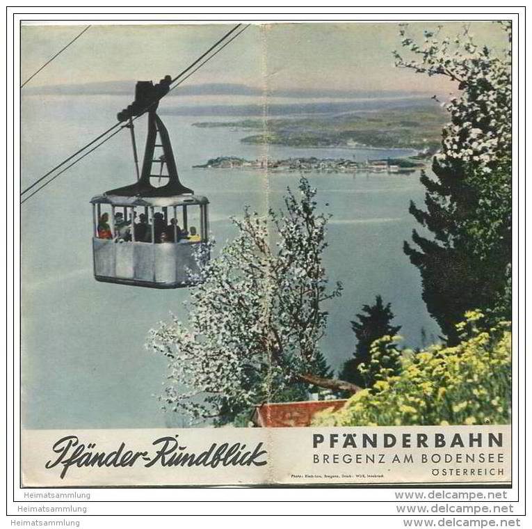 Österreich - Pfänderbahn - Bregenz Am Bodensee - Pfänder-Rundblick 88cm X 20cm Zwei Bilder Signiert Schwarz - Reiseprospekte