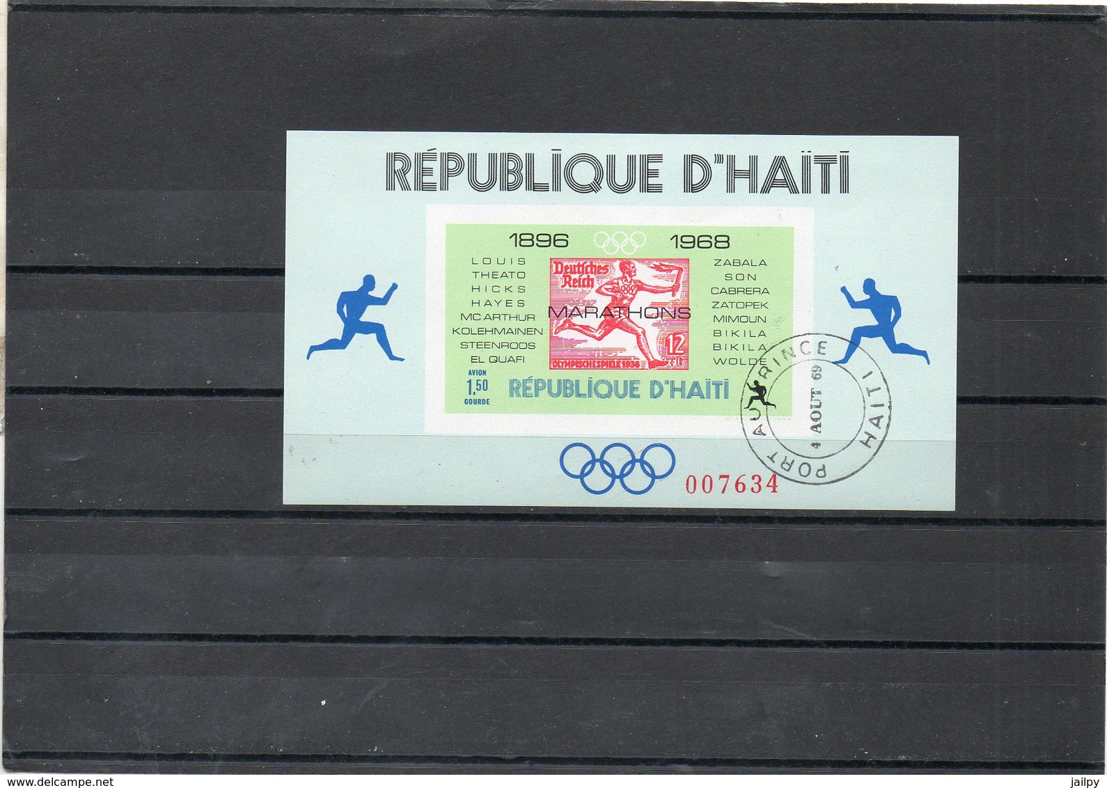 HAITI   Bloc Feuillet 1,50    1969    Marathons De Mexico  Non Dentelé   Oblitéré - Haiti