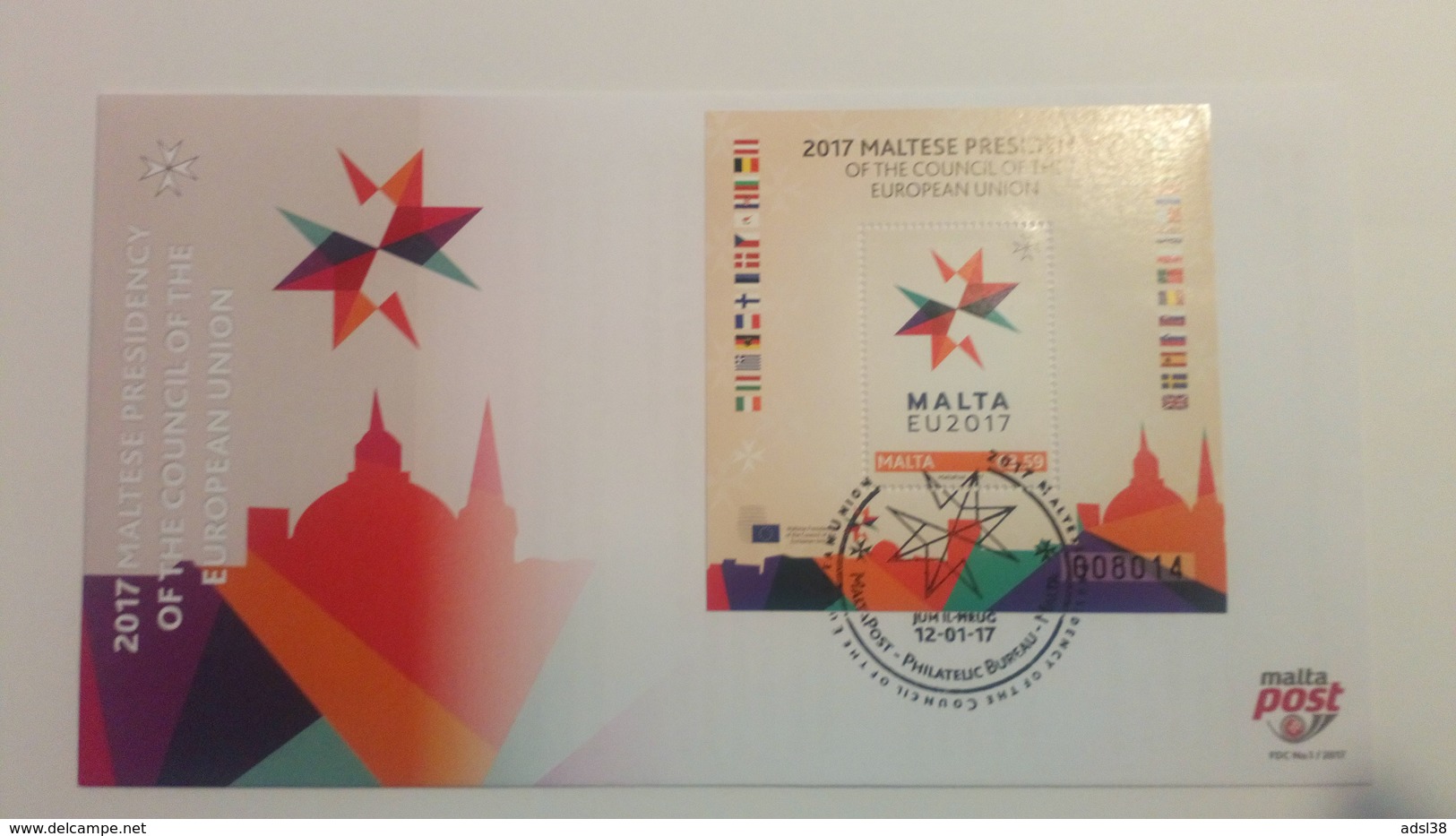 MALTE - 2017 - FDC Maltese Présidency Of The Council Of European Union - Malta