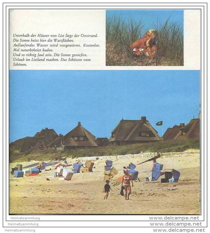 List Auf Sylt 1973 - 8 Seiten Mit 15 Abbildungen - Gastgeberverzeichnis 20 Seiten - Ortsplan - Werbung - Schleswig-Holstein