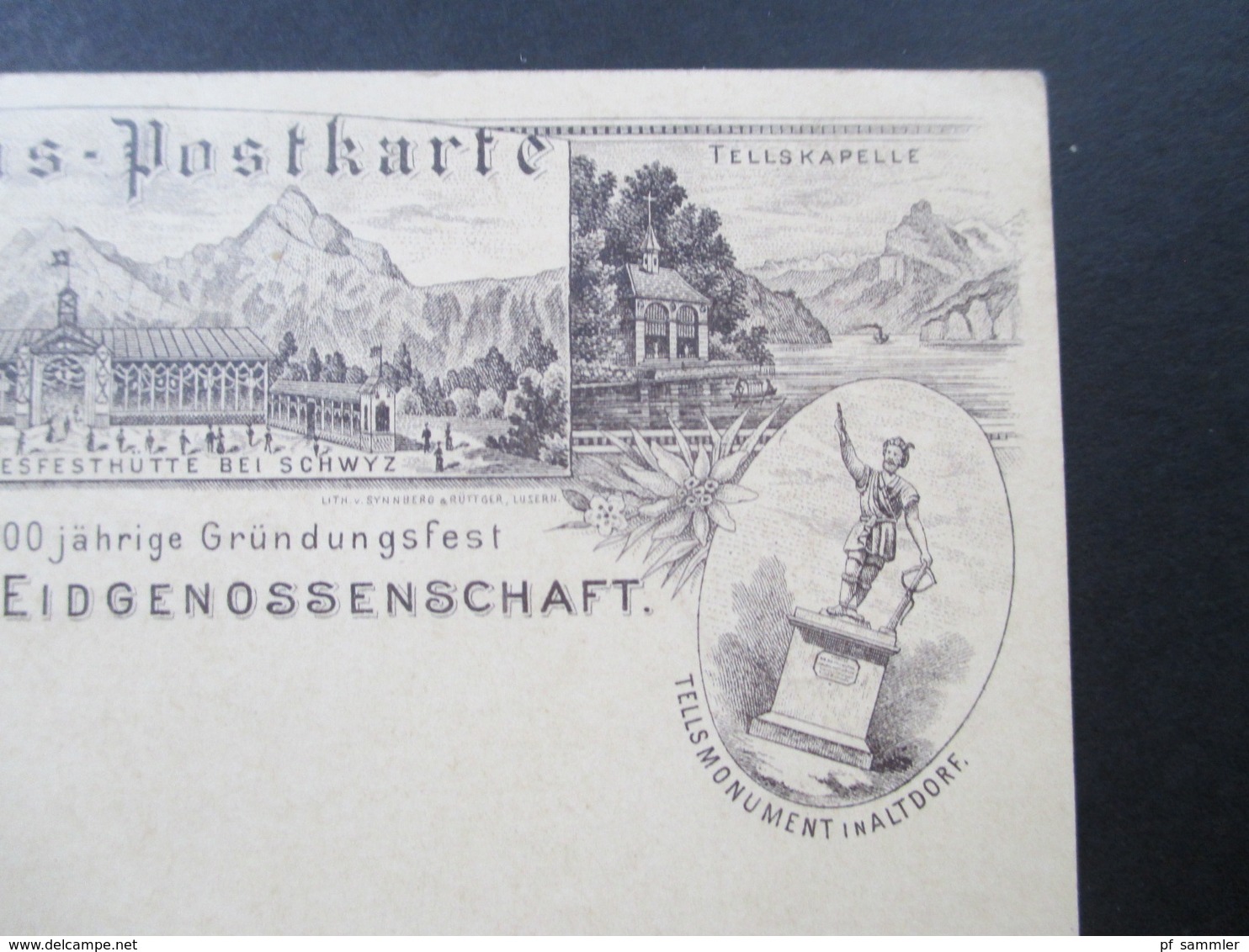 Schweiz Um 1890 AK Vorläufer Jubiläums Postkarte 600 Das Jährige Gründungsfest Der Schweiz. Eidgenossenschaft. Mehrbild - Briefe U. Dokumente