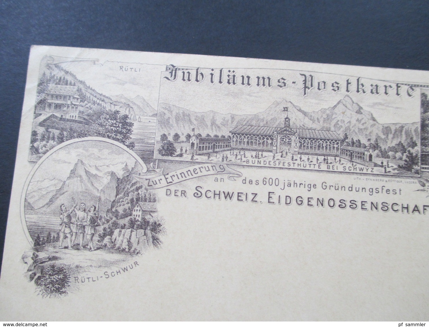 Schweiz Um 1890 AK Vorläufer Jubiläums Postkarte 600 Das Jährige Gründungsfest Der Schweiz. Eidgenossenschaft. Mehrbild - Covers & Documents