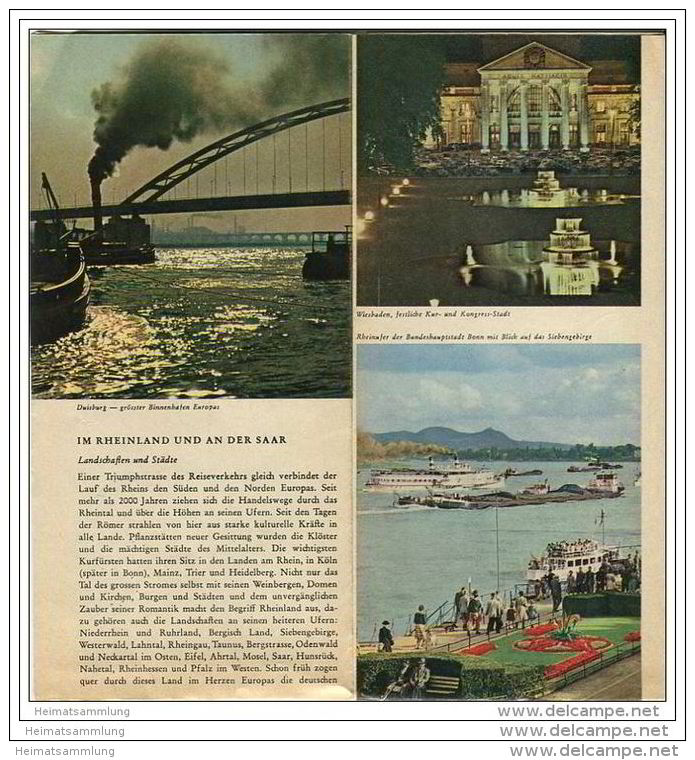 Deutschland - Rheinland 1960 - Faltblatt Mit 20 Abbildungen - Reiseprospekte