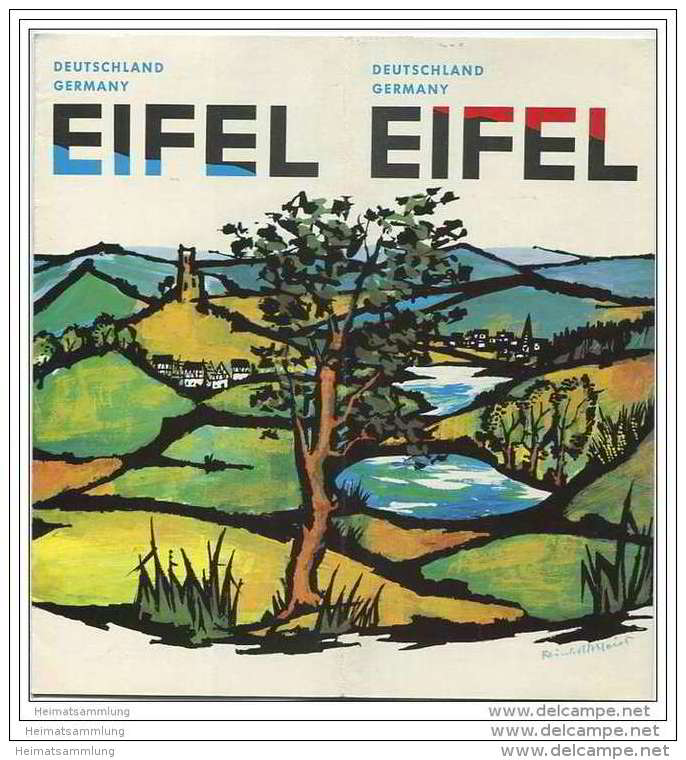 Deutschland - Eifel 1966 - 18 Seiten Mit 40 Abbildungen - Cover Design Reinhold Meier Köln - Unterkunftsverzeichnis - Reiseprospekte