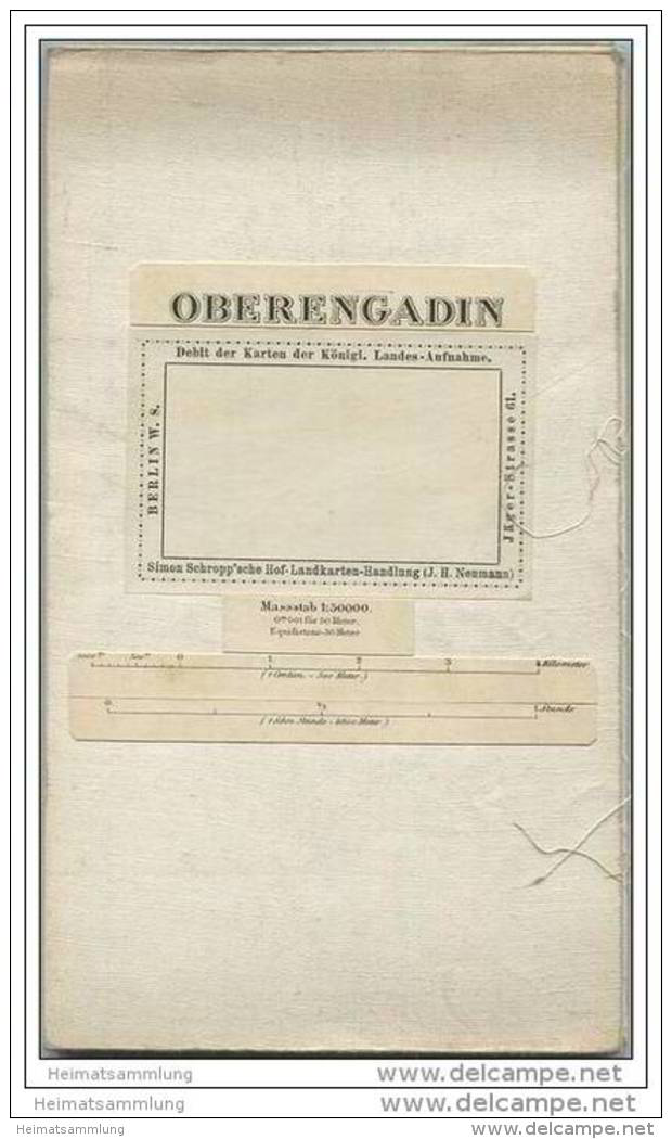 Oberengadin - Simon Schropp'sche Hof-Landkarten-Handlung Berlin (J.H. Neumann) - 1:50 000 - 79cm X 66cm Auf Leinen - Landkarten