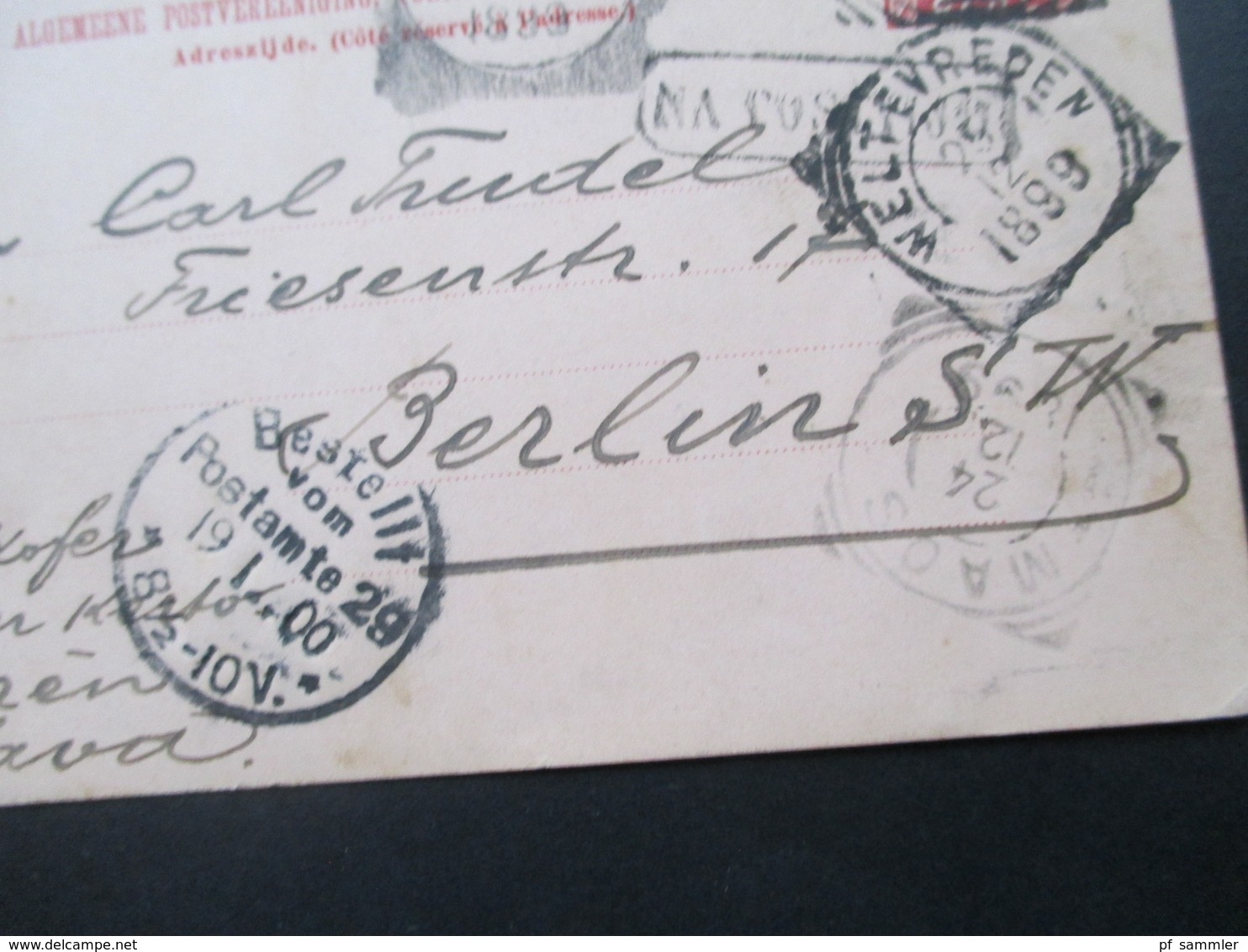 Ned. Indie 1899 Ganzsache Toeren Java Nach Berlin Gesendet Mit 6 Stempel!! Interessante Karte!! - Nederlands-Indië