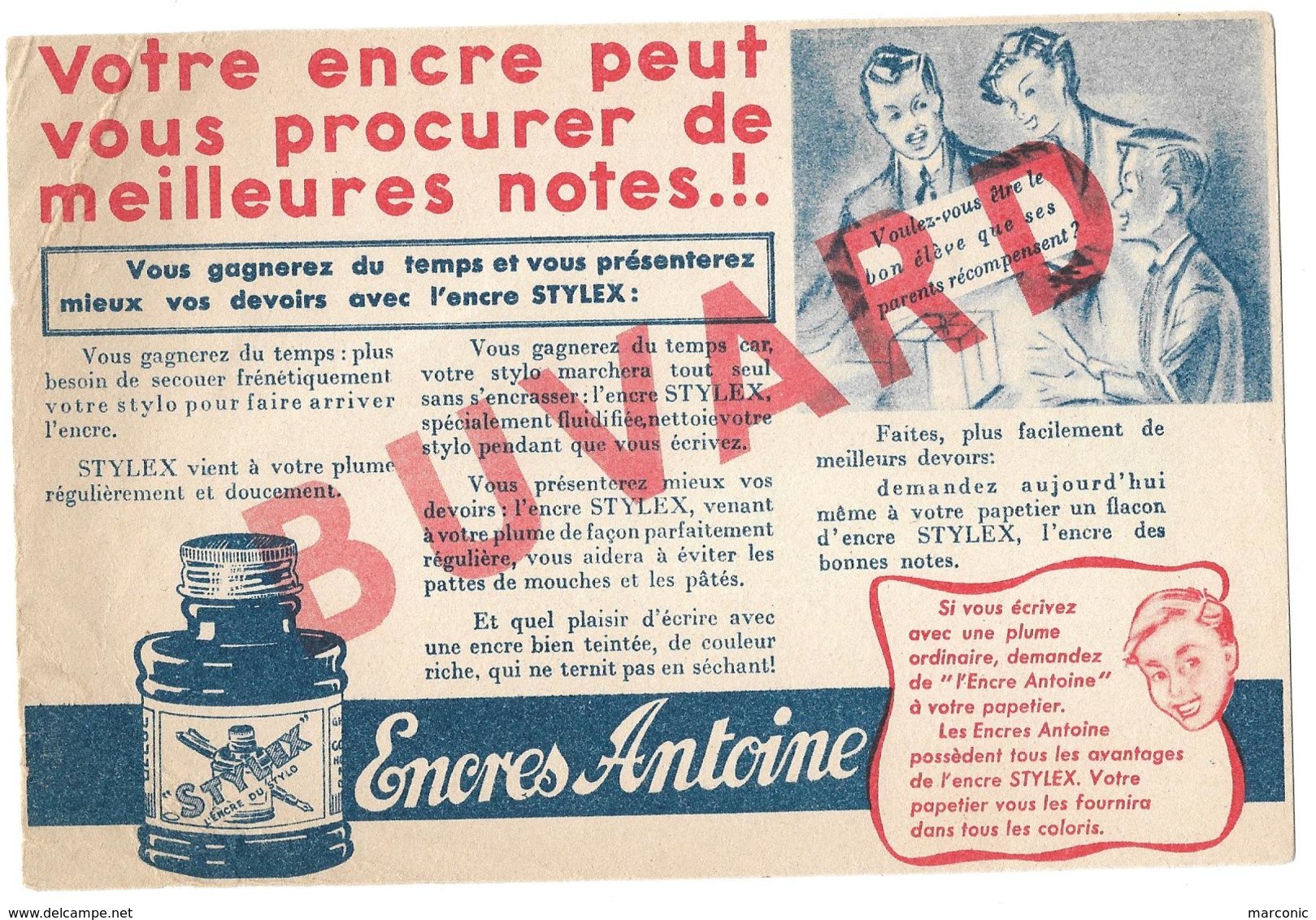 Lot 2 Buvards - ENCRES ANTOINE - Encre STYLEX, Encre De Chine, Colle - E