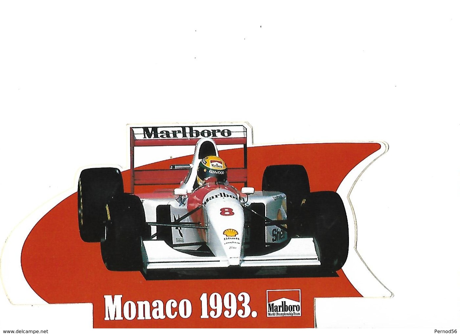 COURSE VOITURE MONACO 1993 MALBORO N°8 - Aufkleber