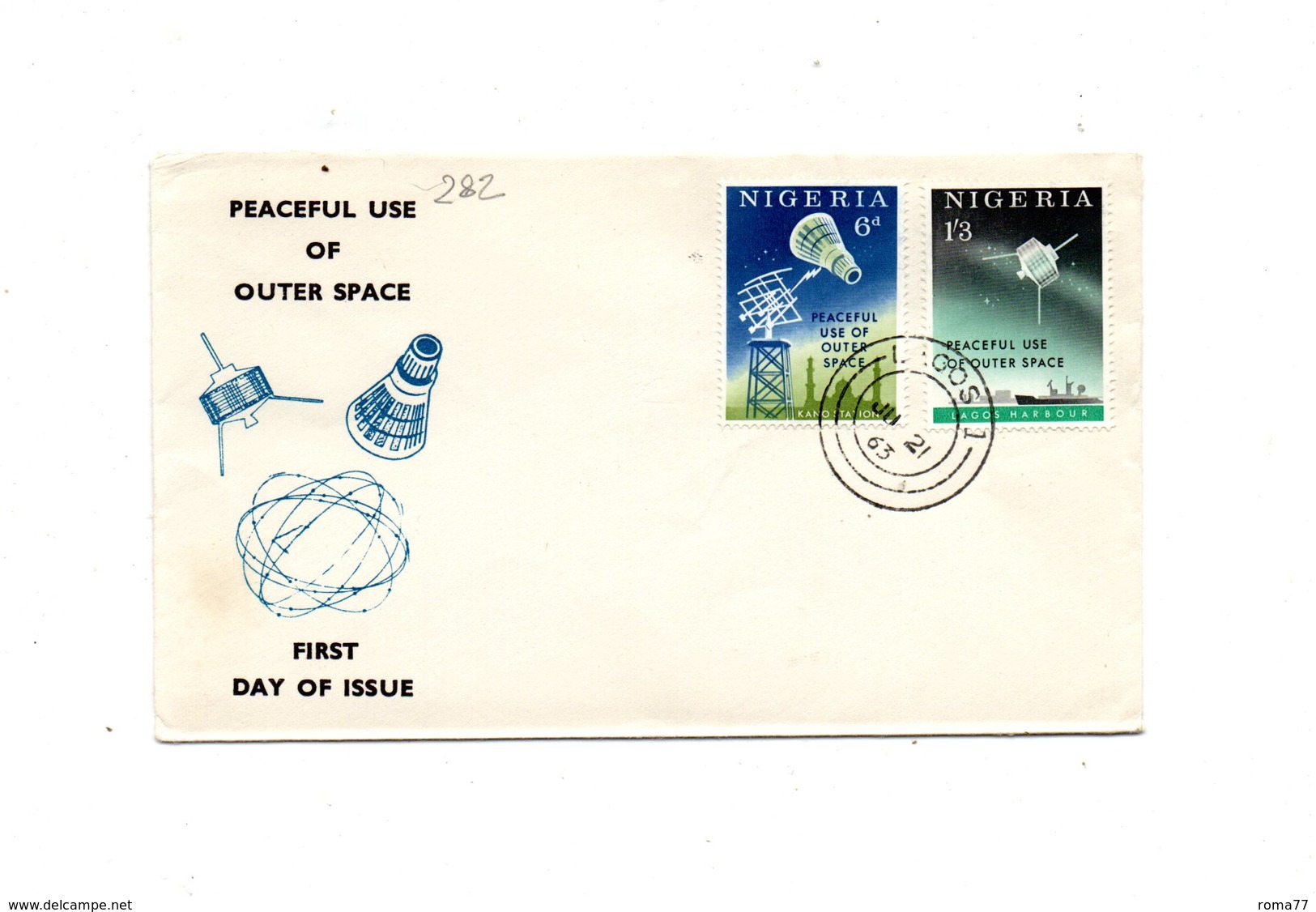 LAB282 - NIGERIA 1963 , Space Razzo Rocket Fusee Rakete Oberth, Fdc Commemorativa - Nigeria (1961-...)