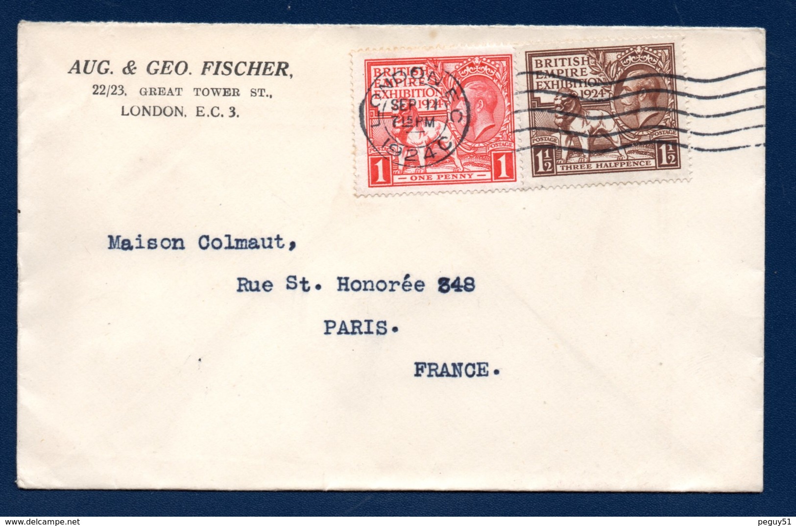 Grande-Bretagne. Lettre De Londres à Paris Septembre 1924 - Lettres & Documents