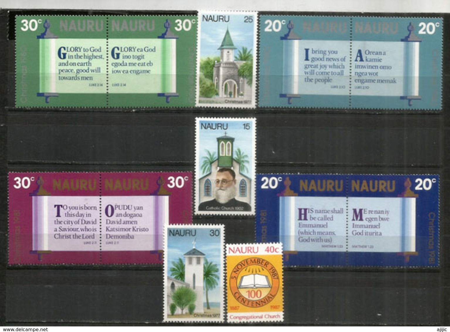 La Chretienté à L'île NAURU (Océan Pacifique).  12 Timbres Neufs **   Côte 12 Euro - Nauru