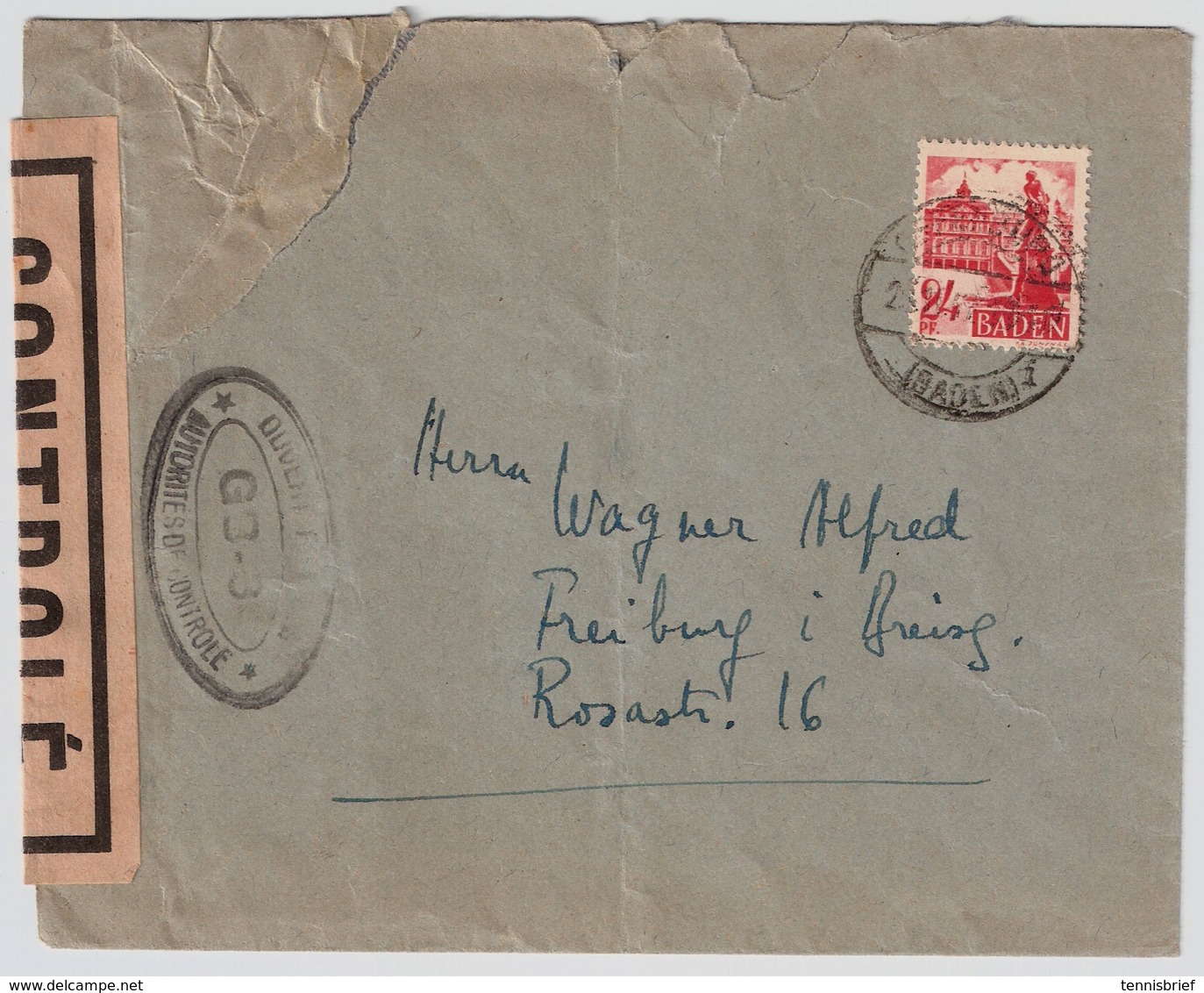 1947, Sehr Seltener Zensur-Stp. " GB - 3 " ,  #a948 - Other & Unclassified