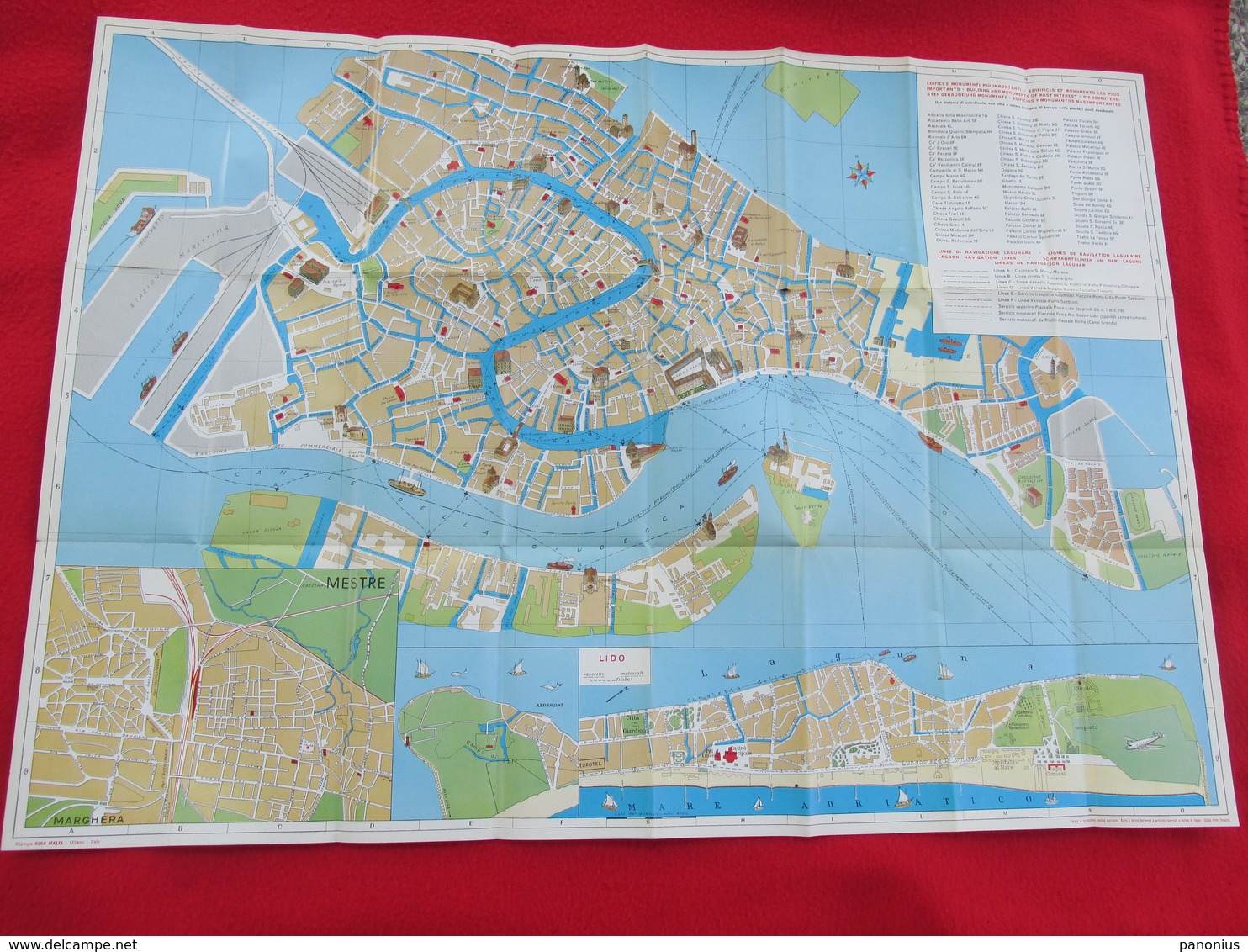 VENEZIA / VENICE ITALY OLD NAUTICAL MAP - Cartes Marines