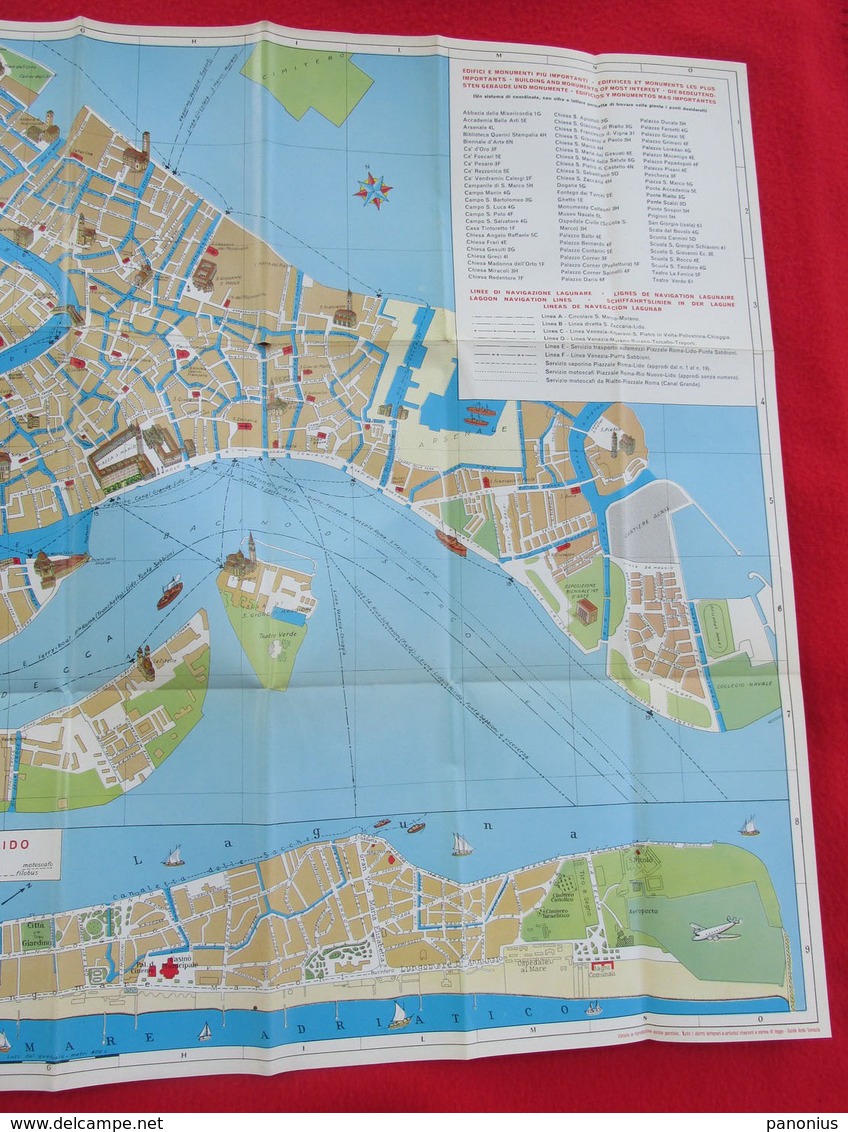 VENEZIA / VENICE ITALY OLD NAUTICAL MAP - Cartes Marines