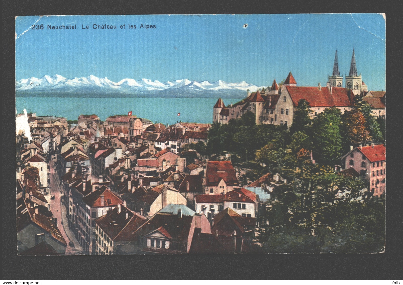 Neuchâtel - Le Chateau Et Les Alpes - 1938 - Neuchâtel