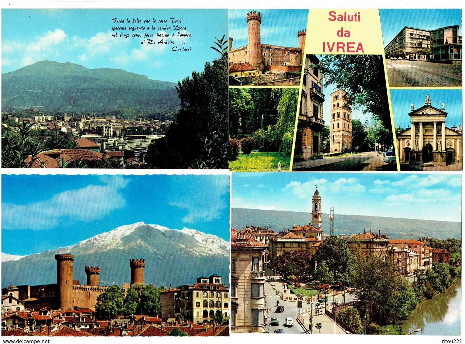 Lot 4 Cpm - IVREA -TORINO - Saluti - - Collections & Lots