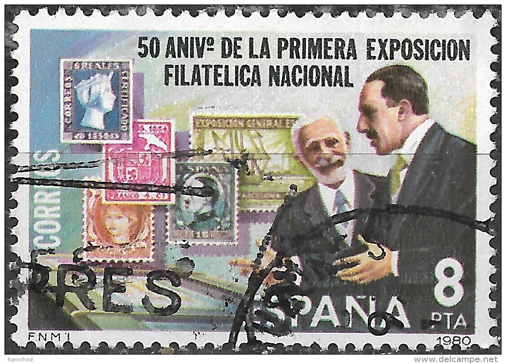 SPAIN 1980 50th Anniv Of First National Stamp Exhibition - 8p King Alfonso XIII And Count Of Maceda At Exhibition FU - Used Stamps