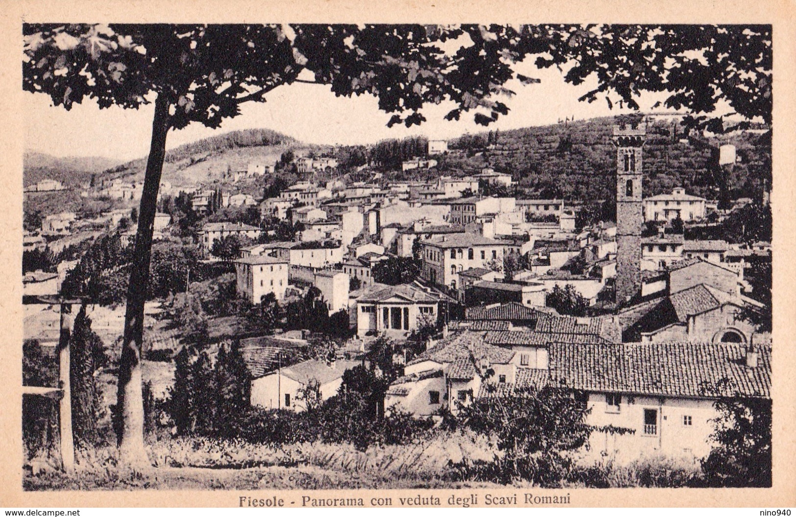 FIESOLE (FI) - PANORAMA CON VEDUTA DEGLI SCAVI ROMANI - E - F/P - N/V - Altri & Non Classificati