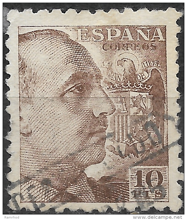 SPAIN 1939 General Franco -  10PTS - Brown FU - Usati