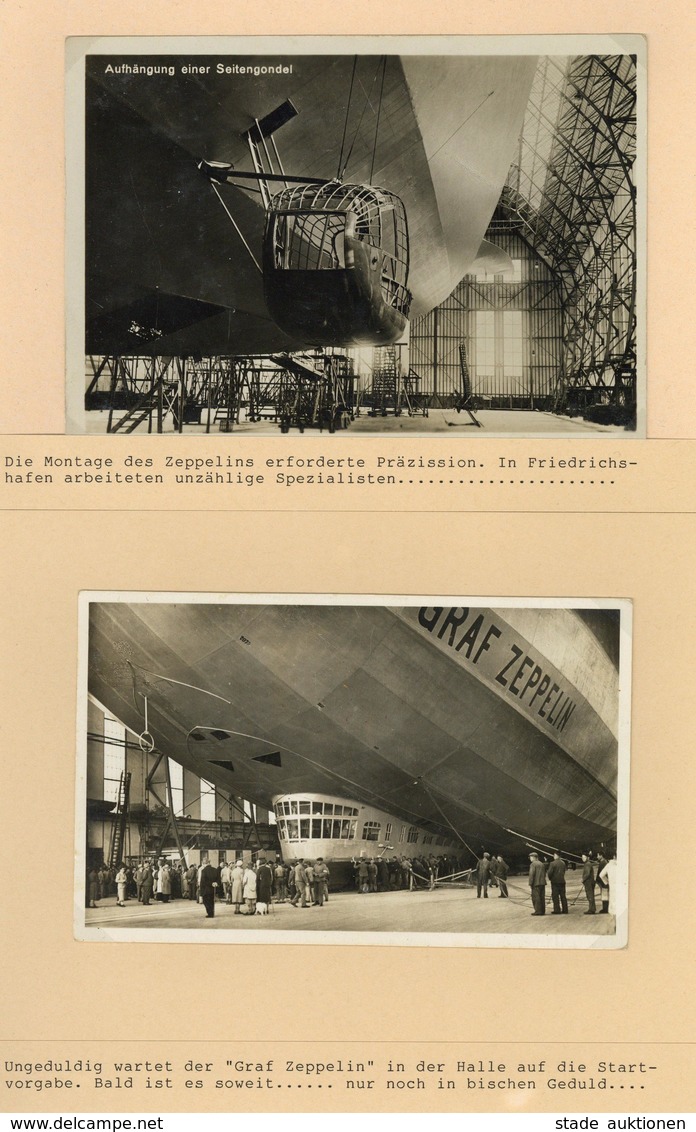 Zeppelin Album Mit über 50 Fotos Und Ansichtskarten Meist Mit Beschreibung I-II Dirigeable - Dirigibili