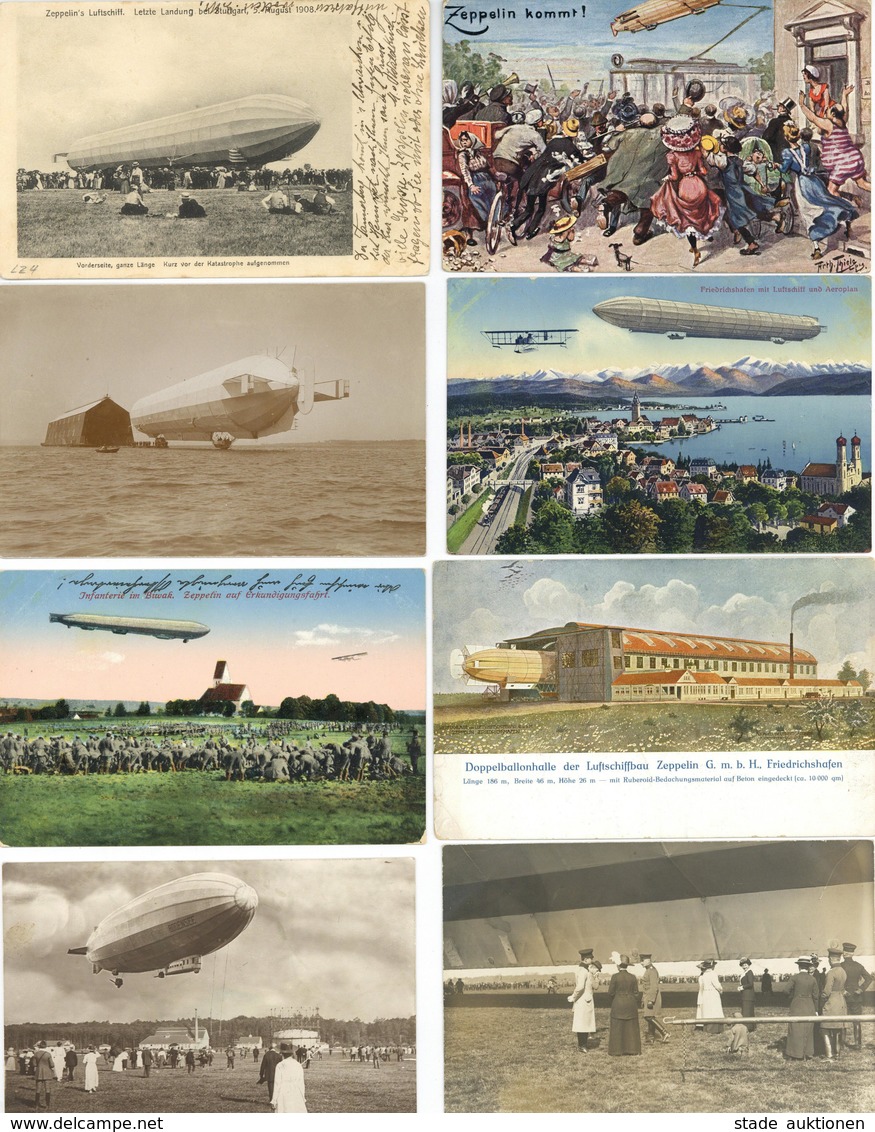 Zeppelin Partie Mit über 120 Ansichtskarten Vor 1945 I-II Dirigeable - Dirigibili