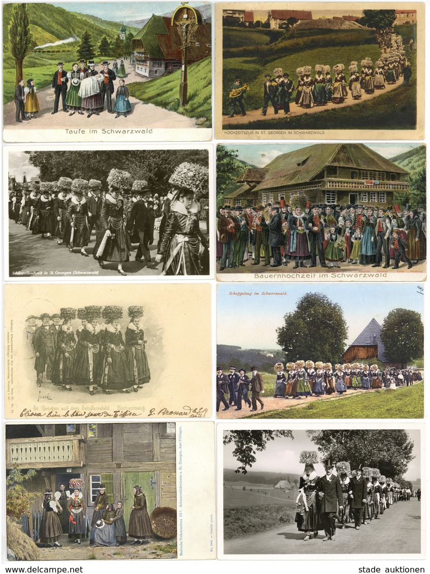 Trachten Und Brauchtum Schwarzwald Dublettenposten Mit Ca. 200 Ansichtskarten Meist St. Georgen 1900 Bis 60'er Jahre I-I - Storia