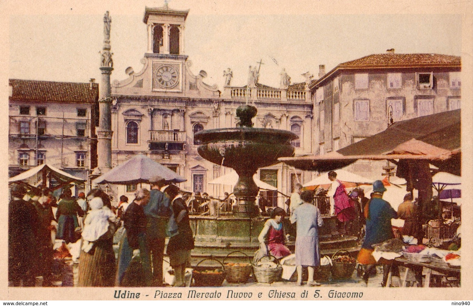 UDINE - PIAZZA MERCATO NUOVO E CHIESA DI S. GIACOMO - E - F/P - N/V - ANIMATA - Udine