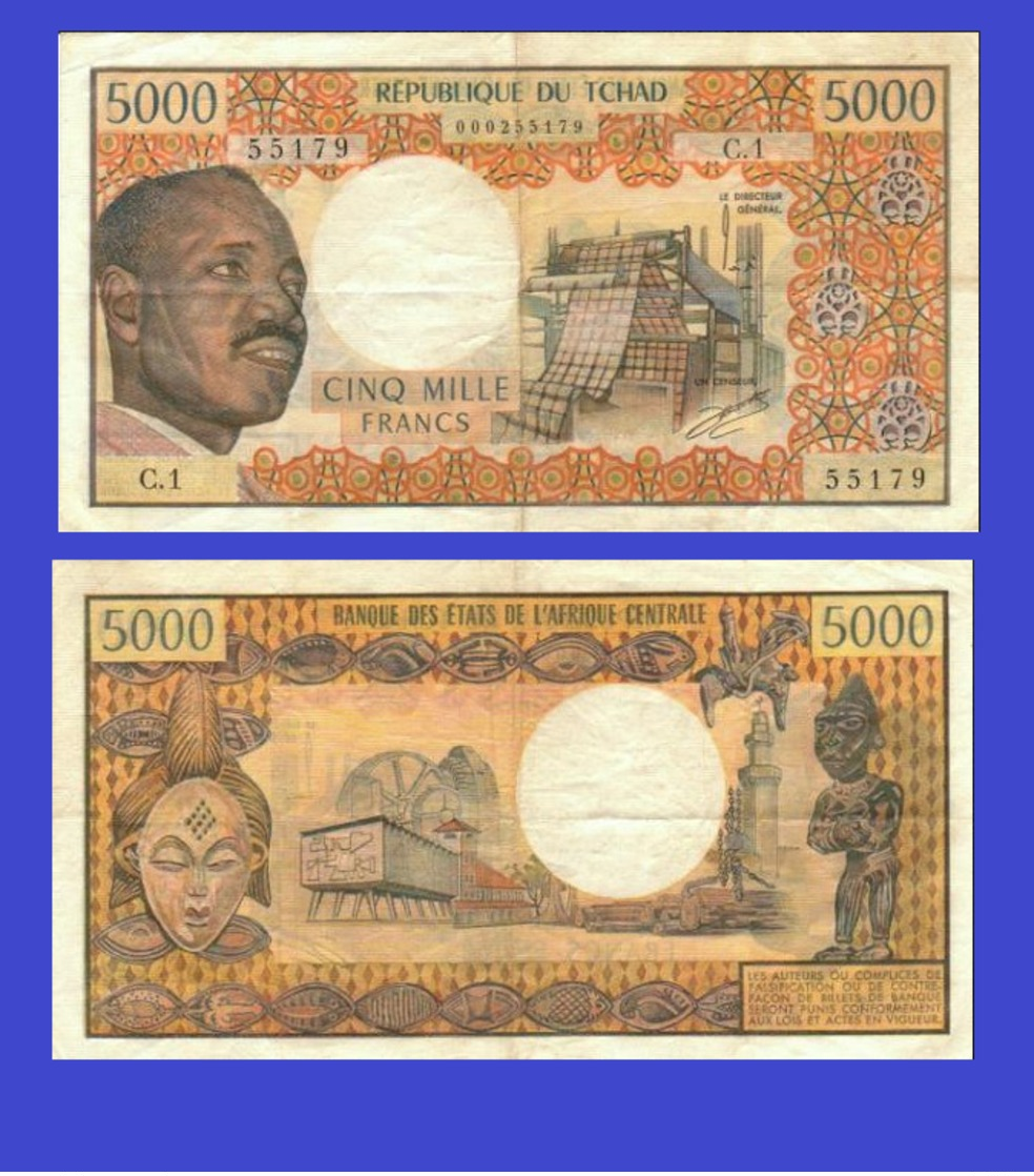 Chad 5000 Francs 1974  - REPLICA --  REPRODUCTION - Chad