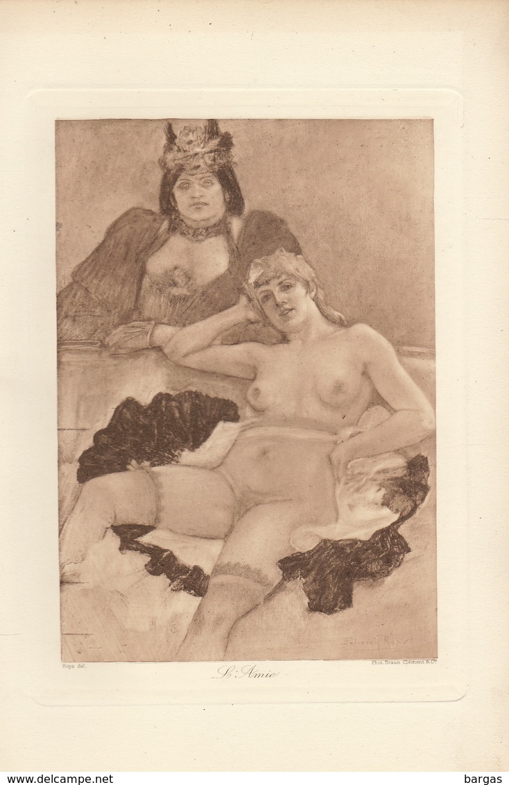 1898 Lithogravure De Félicien Rops - Lithographies