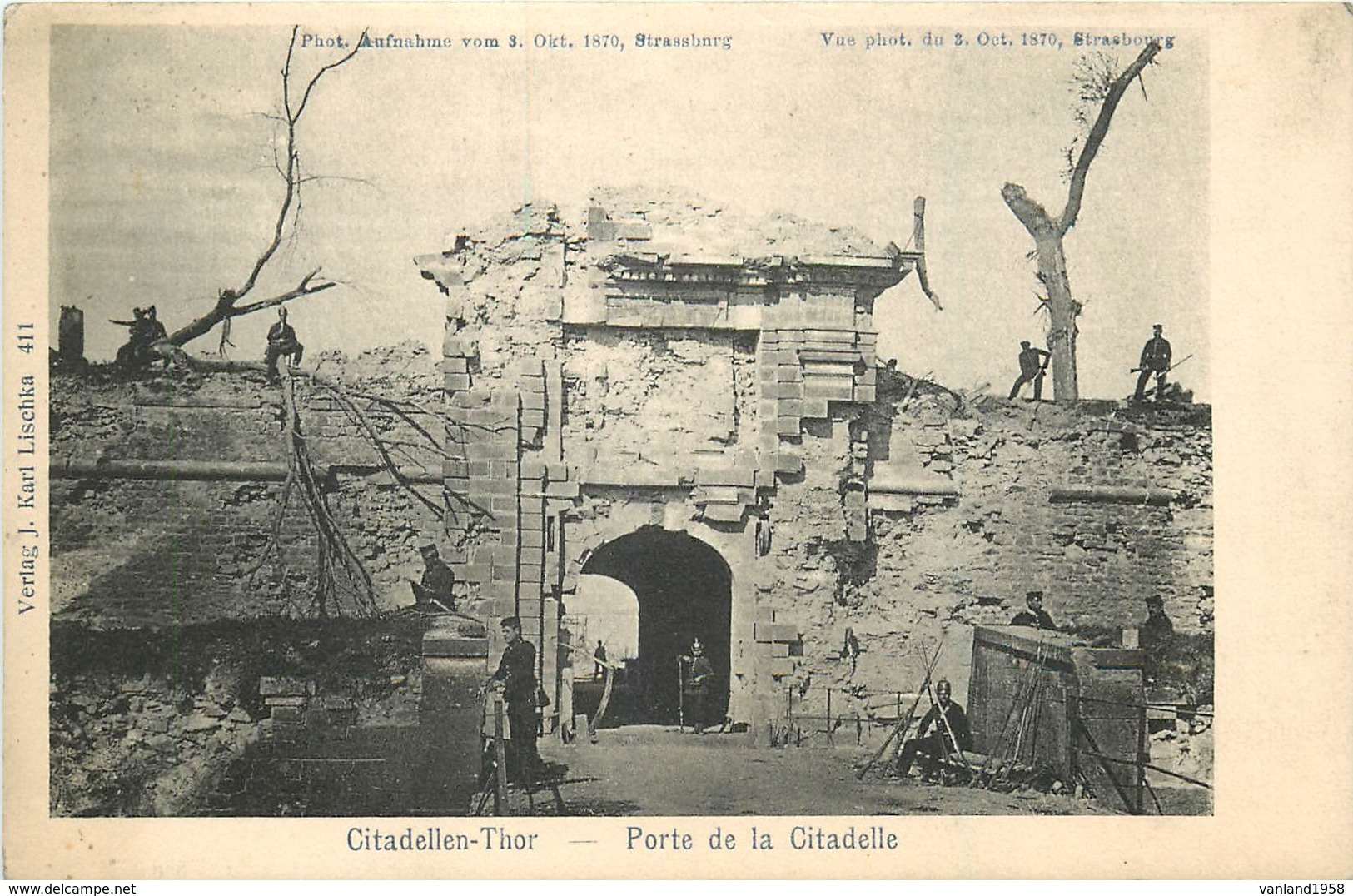 STRASBOURG - Photo Du Bombardement Du 3 Octobre 1870- Porte De La Citadelle - Strasbourg