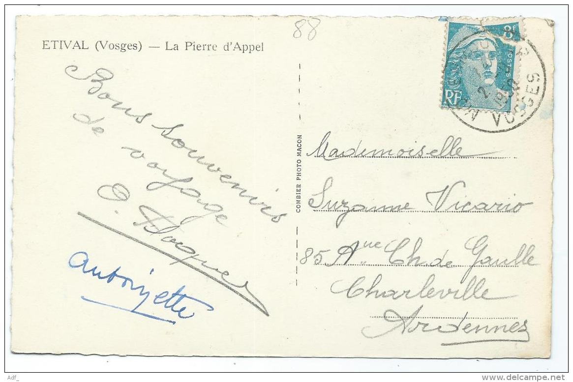 CPSM ANIMEE ETIVAL, ANIMATION A LA PIERRE D'APPEL, Format 9 Cm Sur 14 Cm Environ, VOSGES 88 - Etival Clairefontaine