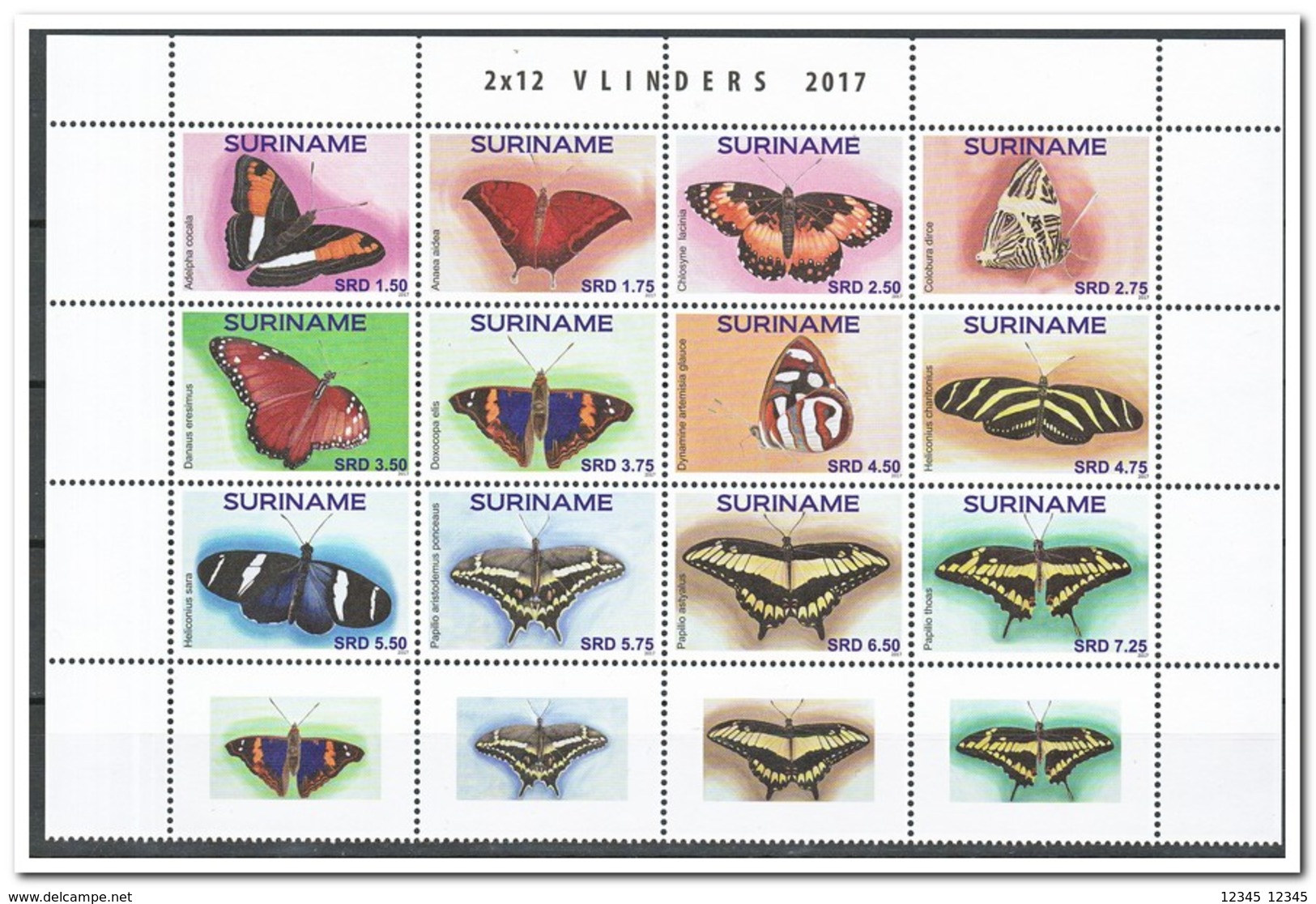 Suriname 2017, Postfris MNH, Butterflies - Suriname