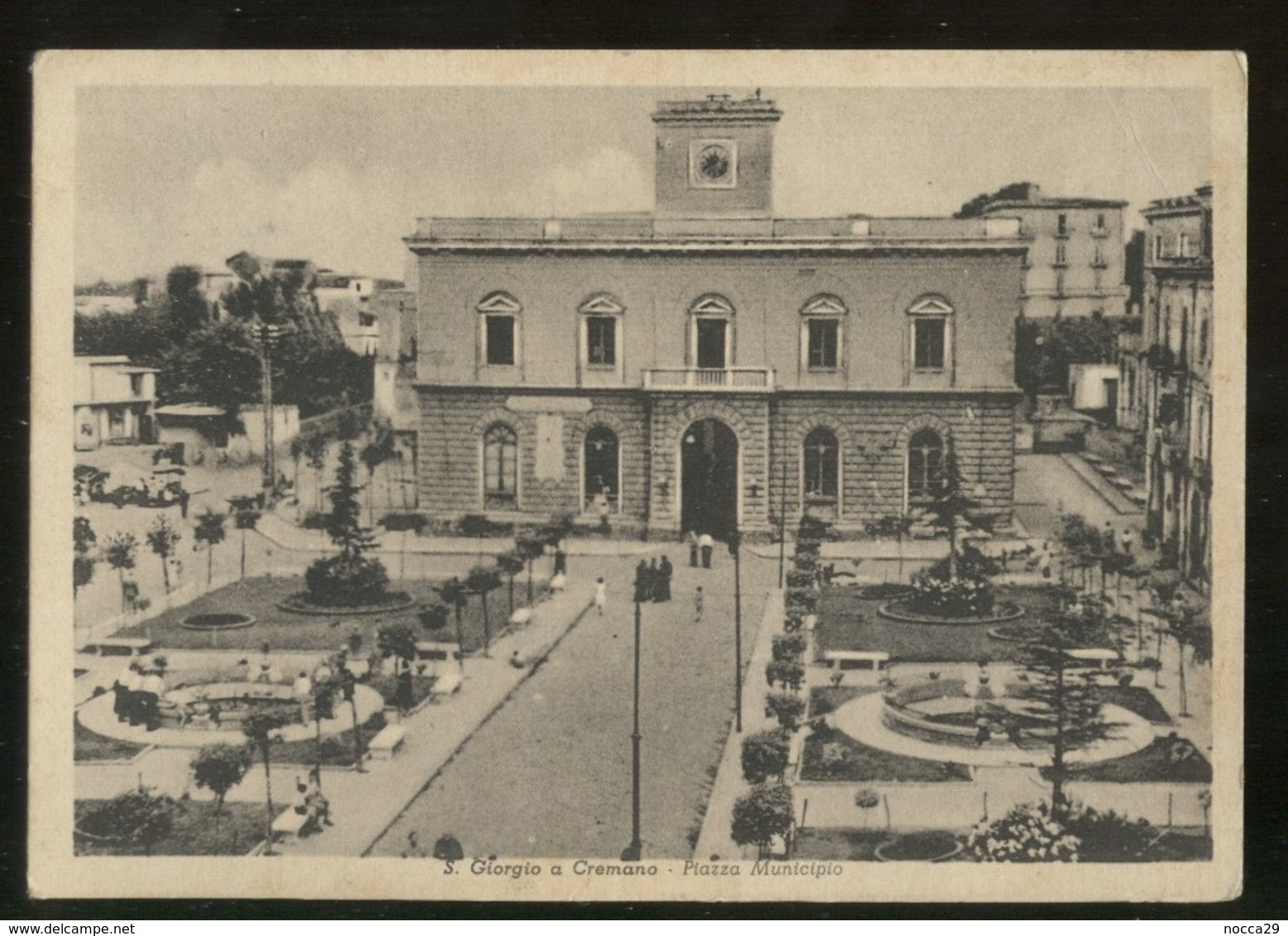 SAN GIORGIO A CREMANO - NAPOLI - 1950 - PIAZZA MUNICIPIO - FORMATO GRANDE - San Giorgio