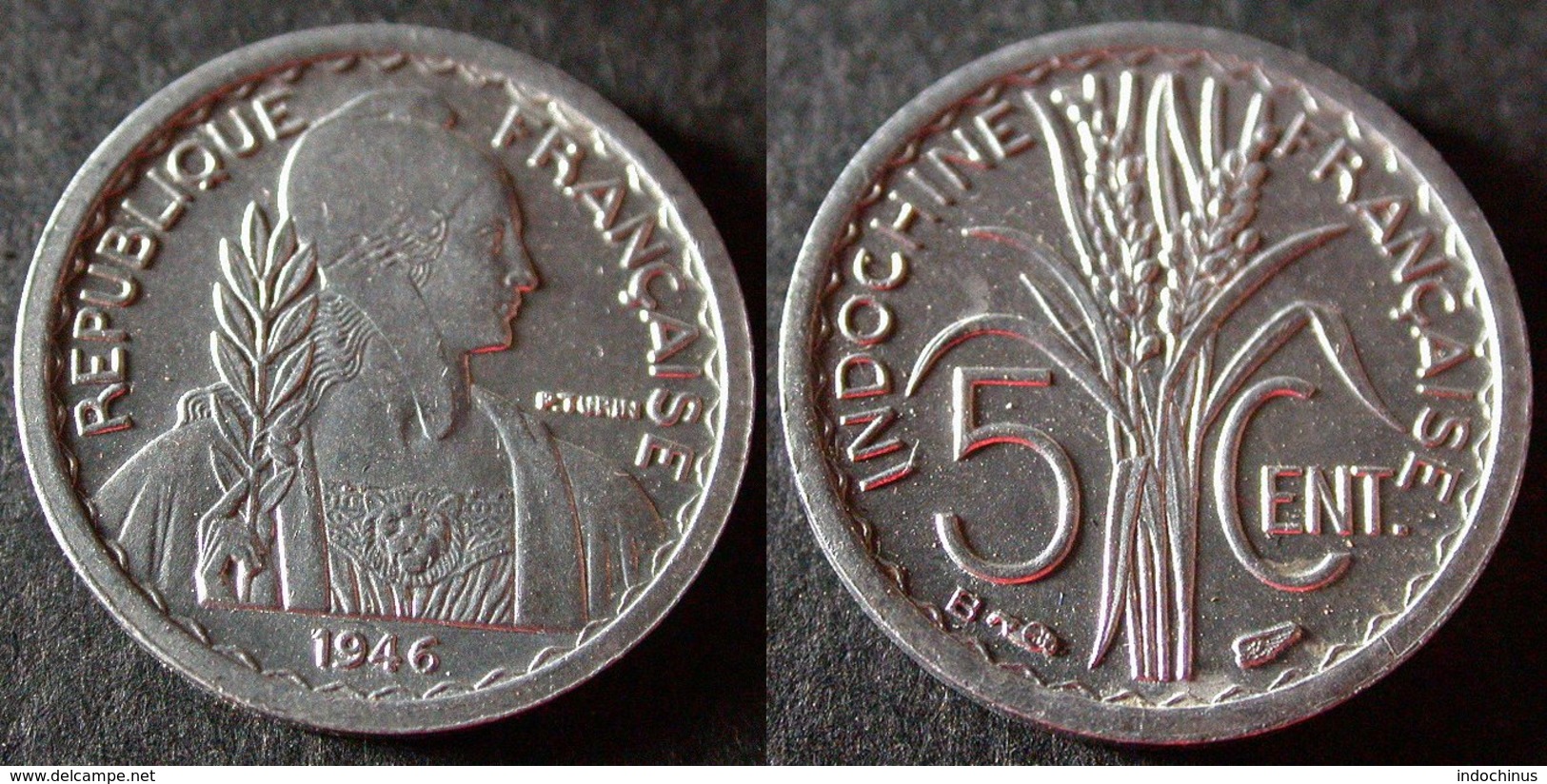 INDOCHINE Très Rare Et étrangement Peu Cotée 5 Cent 1946 B  SUP/ UNC   PORT OFFERT - Laos