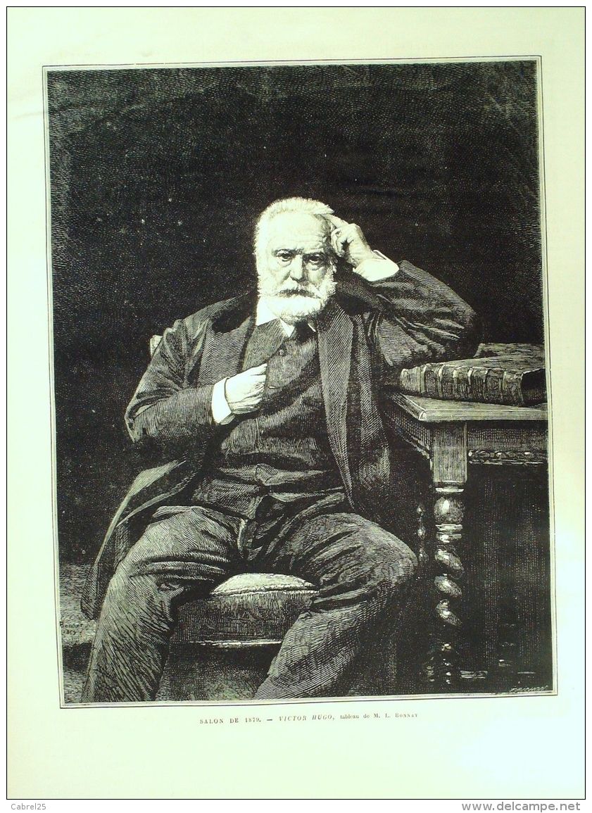 BONNAT L-Portrait De VICTOR HUGO-2516-1890 - Prints & Engravings