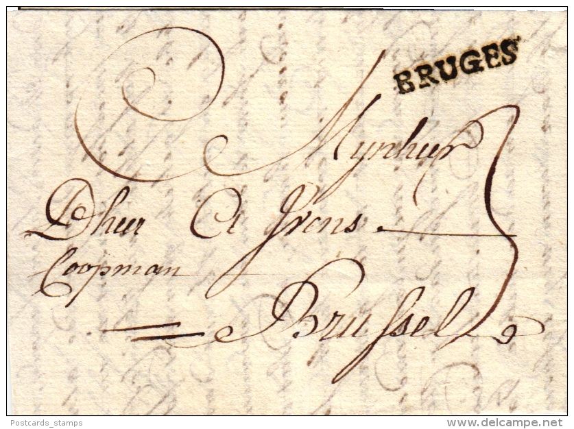 Österreichische Niederlande, Brief Aus Brügge Nach Brüssel, 1768 - 1714-1794 (Austrian Netherlands)