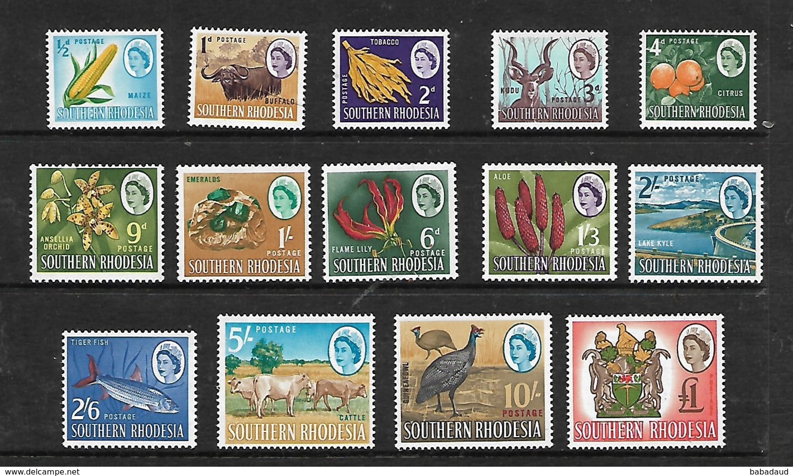 Southern Rhodesia,1964 Defintive Set 1/2d - £1, MNH ** - Southern Rhodesia (...-1964)