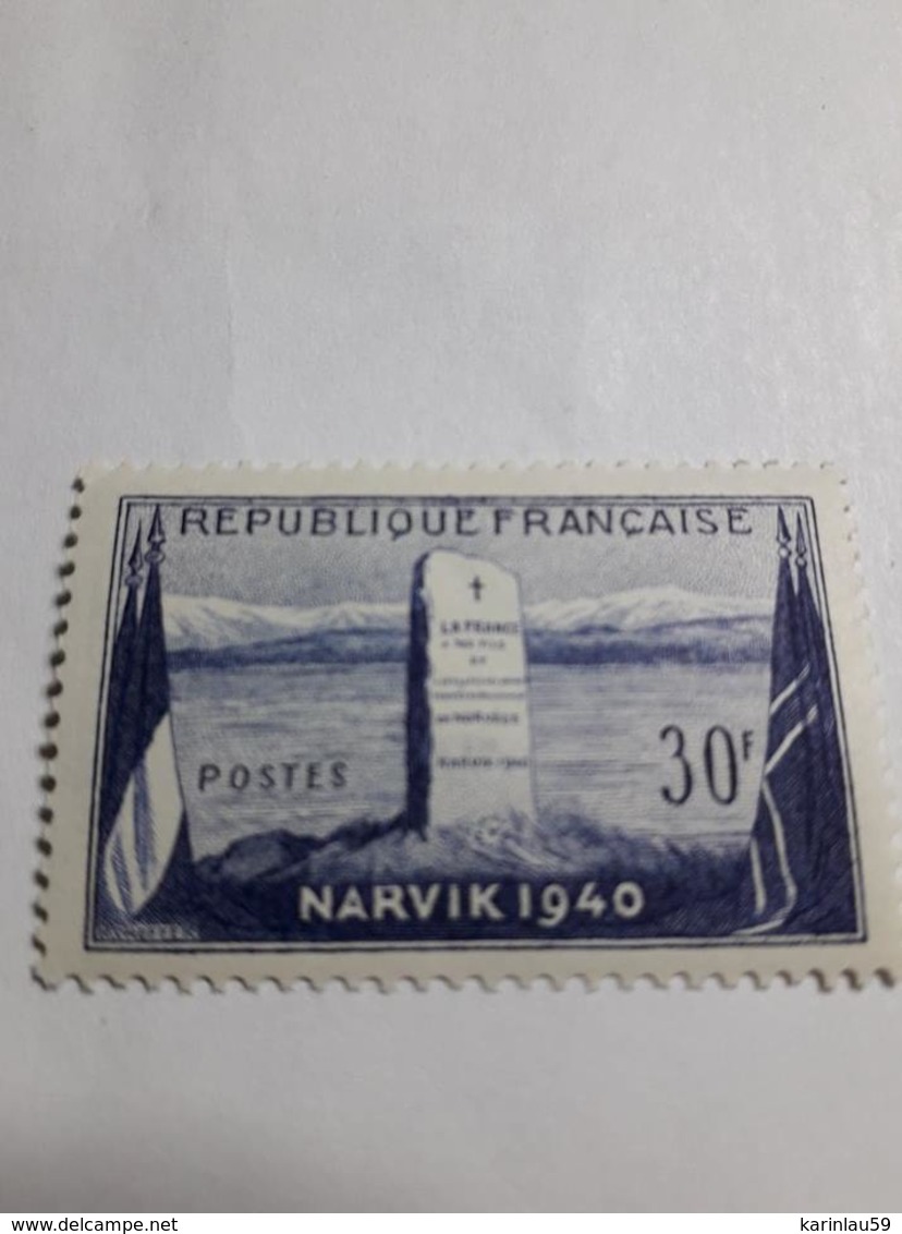 Timbre France 1952 N°922  (NARVIK 1940) Neuf - Neufs