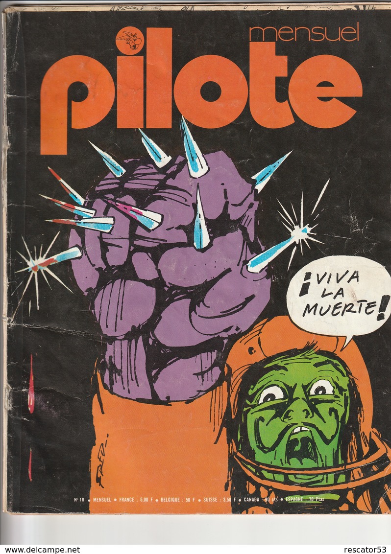 Rare Revue Mensuel Pilote N°18 Novembre 1975 - Pilote