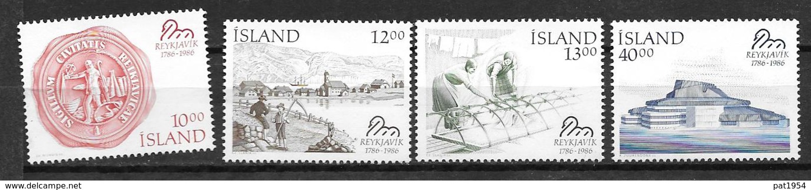 Islande 1986 N° 607/610 Neufs Bicentenaire De Reykjavik - Neufs