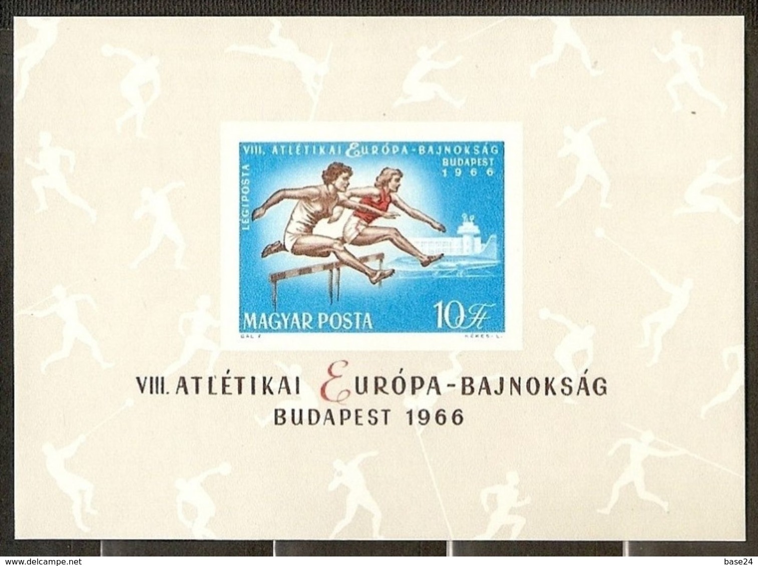 1966 Ungheria Hungary CAMPIONATI EUROPEI ATLETICA  ATHLETICS Foglietto NON Dentellato (60a) MNH** NO PERFORATION S.sheet - Herdenkingsblaadjes