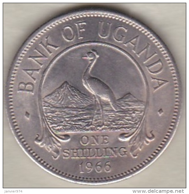 Uganda , 1 Shilling  1966 , Copper-Nickel, KM# 5 - Uganda