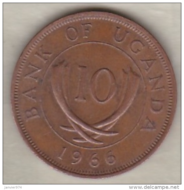 Uganda , 10 Cents  1966 , Bronze, KM# 2 - Ouganda