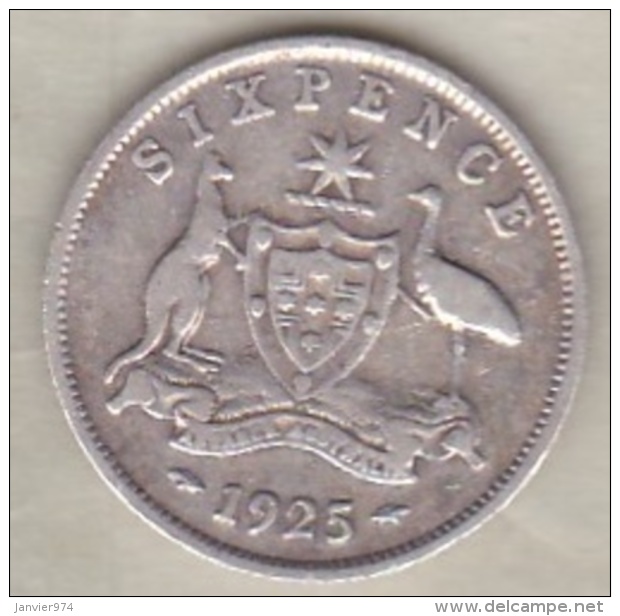 Australie , 6 Pence 1925  , George V , En Argent - Sixpence