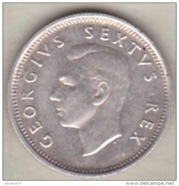 AFRIQUE Du SUD . 6 PENCE 1952 .GEORGE VI .ARGENT - Afrique Du Sud