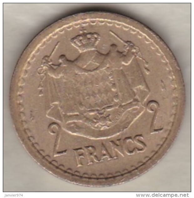 MONACO. 2 FRANCS Sans Date (1943). LOUIS II . BRONZE-ALUMINIUM - 1922-1949 Louis II