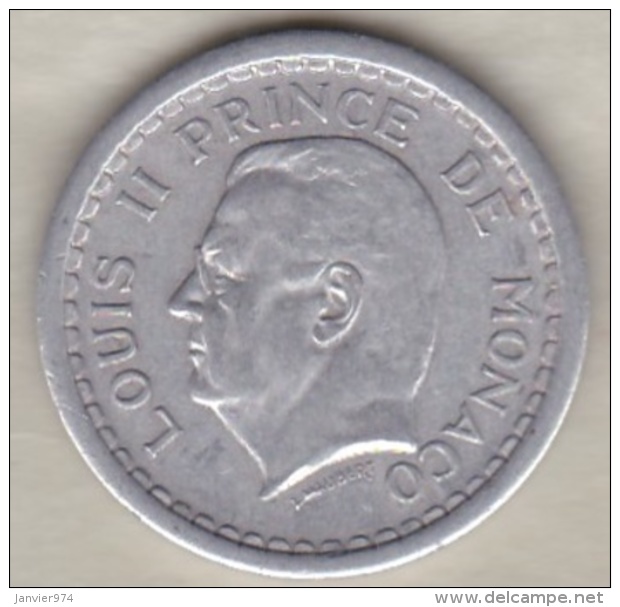 MONACO. 2 FRANCS Sans Date (1943). LOUIS II . ALUMINIUM - 1922-1949 Luigi II