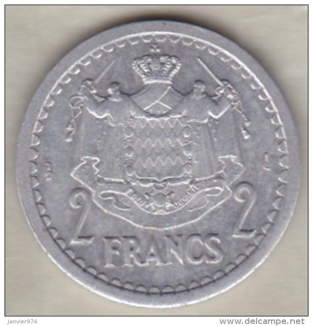 MONACO. 2 FRANCS Sans Date (1943). LOUIS II . ALUMINIUM - 1922-1949 Louis II